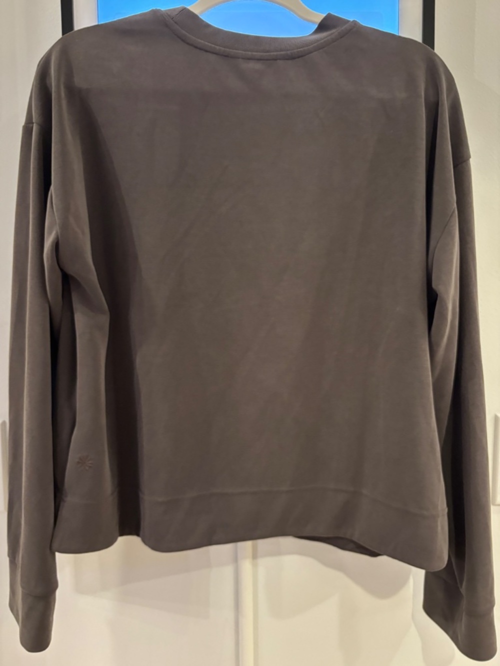 Athleta Seasoft Crew Neck Sweatshirt, Size L, Brown - Picture 2 of 5